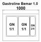 Preview: Heiße Theke Bain - Marie GASTROLINE BEMAR 100cm Lang 2x GN 1/1 und 1 x GN 2/4