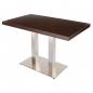 Preview: Gastro Bistro TISCH 120x70 cm WENGE Edelstahl Untergestell