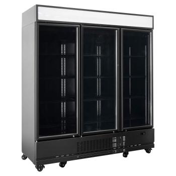 TOPLINE Getränkekühlschrank 1610 Liter mit Leuchtaufsatz "schwarz" 3 türig