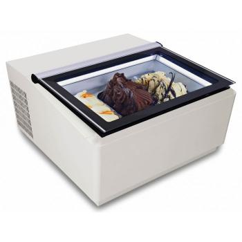 TISCHMODELL SPEISEEISVITRINE WEIß ÖFFNET AUF DER KUNDENSEITE EISVITRINE