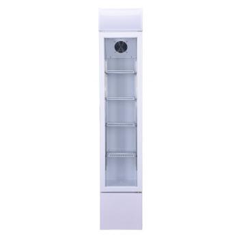 BAR KÜHLSCHRANK GLASTÜR SCHMALL WEIß