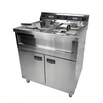 Elektro Doppel Fritteuse für 12 + 12 Liter 400V für Gastronomie