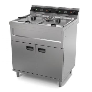 Elektro Doppel Fritteuse für 12 + 12 Liter 400V für Gastronomie