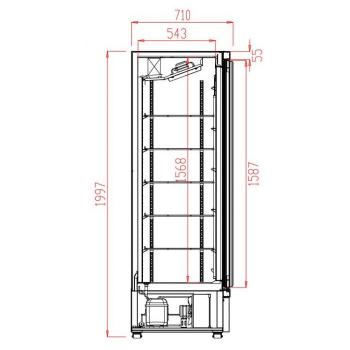 Glastürkühlschrank schwarz mit 2 Flügeltüren | 1000 Liter