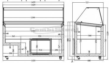 SPEISEEISVITRINE TENERIFE 10 x 5 Liter EISTHEKE, EISVITRINE