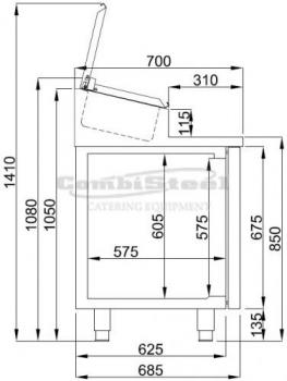 SALADETTE 2 TÜREN 7x 1/3GN BEHÄLTER