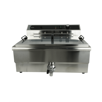 ELEKTRO TISCHFRITEUSE 25L - MIT ABFLUSSVENTIL BACKWARENFRITTEUSE FRITTEUSE