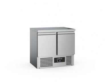 Edelstahl Kühltisch 2 Türig B900xT700xH850mm