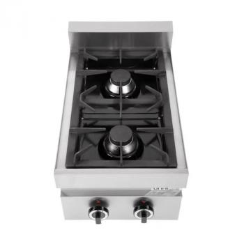 Gastronomie Profi Gasherd 2 Flammen 6,5Kw B x T 40 x 65 cm