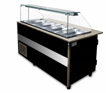 Heiße Theke GASTROLINE BEMAR 200cm Bain Marie 5 x GN 1/1 und 1 x GN 2/4