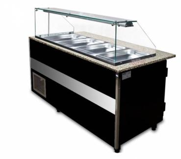 Bain-Marie Heiße Theke GASTROLINE 1.0 BEMAR, 1000 mm, 2x GN 1/1 und 1 x GN 2/4