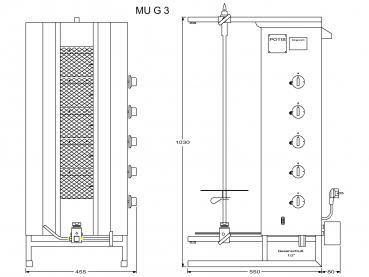 POTIS Dönergrill MU G3 Gyrosgrill max 50kg Dönermaschine