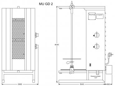 POTIS Dönergrill MU GD2 Gyrosgrill max 30kg Dönermaschine