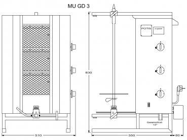 Potis Dönergrill GD3 MU Dönermaschine / Gyrosgrill