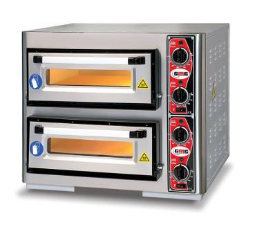 Pizzaofen mit 2 Kammer 4 Thermostat für 4+4 Pizzen 25 cm