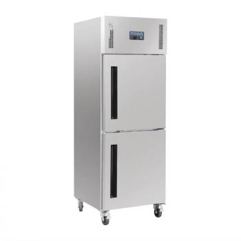 Polar Serie G Gefrierschrank Edelstahl mit geteilter Tür 600L