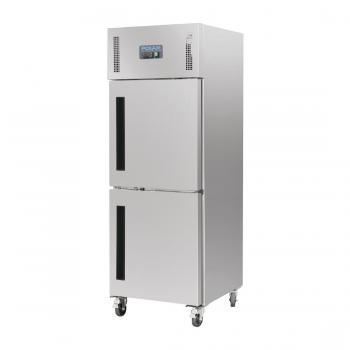 Polar Serie G Gefrierschrank Edelstahl mit geteilter Tür 600L