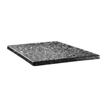 Topalit Classic Line viereckige Tischplatte schwarzer Granit 70cm