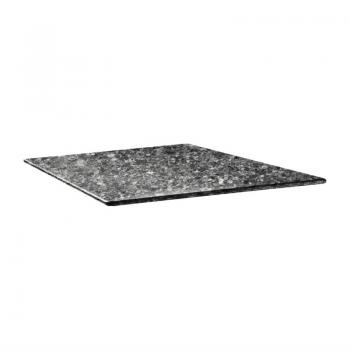 Topalit Smartline viereckige Tischplatte schwarzer Granit 70cm