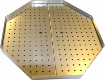 Fettwanne, achteckig mit Lochblech 500x500x50 mm
