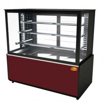 Fleischvitrine Statisch | B1100xT750xH1300 mm | Bordeaux-​Schwarz Adana Kebap Vitrine