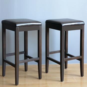 Bolero Barhocker Kunstleder schwarz 2 Stück