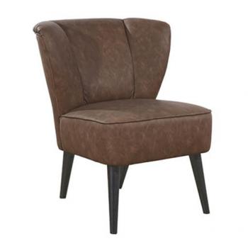 Lounge- & Cocktailsessel – Lederlook Braun