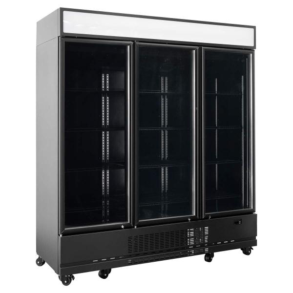 TOPLINE Getränkekühlschrank 1610 Liter mit Leuchtaufsatz "schwarz" 3 türig
