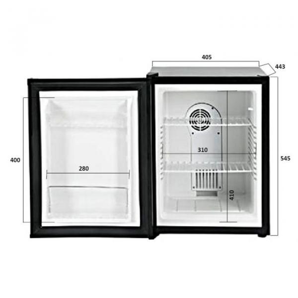 KÜHLSCHRANK GLASTÜR MINI 40L PELTIER SYSTEM