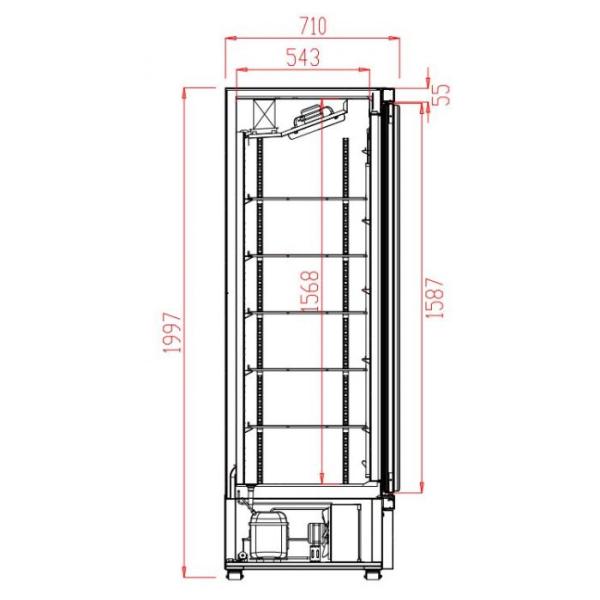 SUPERMARKTKÜHLSCHRANK KÜHLSCHRANK mit 4 GLASTÜREN Markt Getränkekühlschrank SCHWARZ