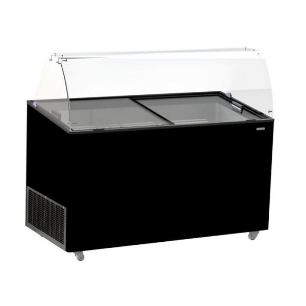 Eisvitrine SPEISEISVITRINE TENERIFE SCHWARZ 10X5 Liter Eistheke Glasschiebdeckel