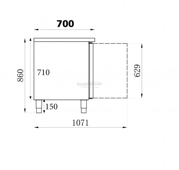 Edelstahl KÜHLTISCH mit 2 TÜREN 1360x700