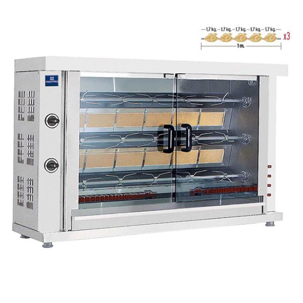 Gas Hähnchengrill 3 Spieß für 12 - 15 Hähnchen Hähnchenmaschine