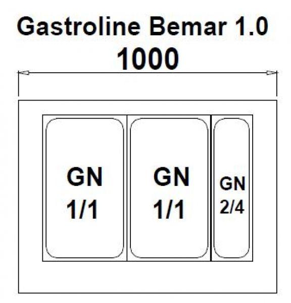 Heiße Theke Bain - Marie GASTROLINE BEMAR 100cm Lang 2x GN 1/1 und 1 x GN 2/4