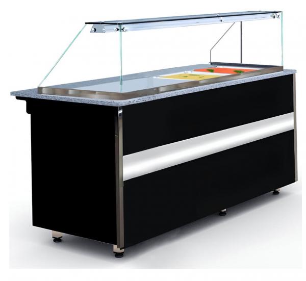 Heiße Theke GASTROLINE BEMAR 200cm Bain Marie 5 x GN 1/1 und 1 x GN 2/4