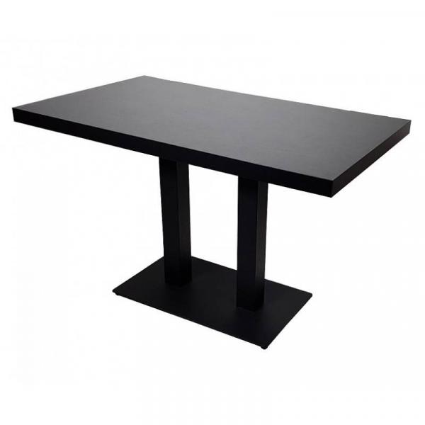 Gastro Bistro TISCH 120x70 cm Schwarz mit Untergestell