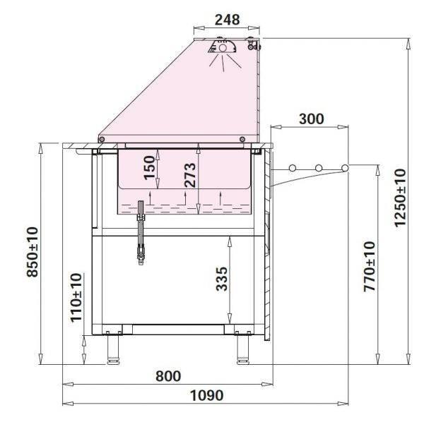 Heiße Theke GASTROLINE BEMAR 200cm Bain Marie 5 x GN 1/1 und 1 x GN 2/4