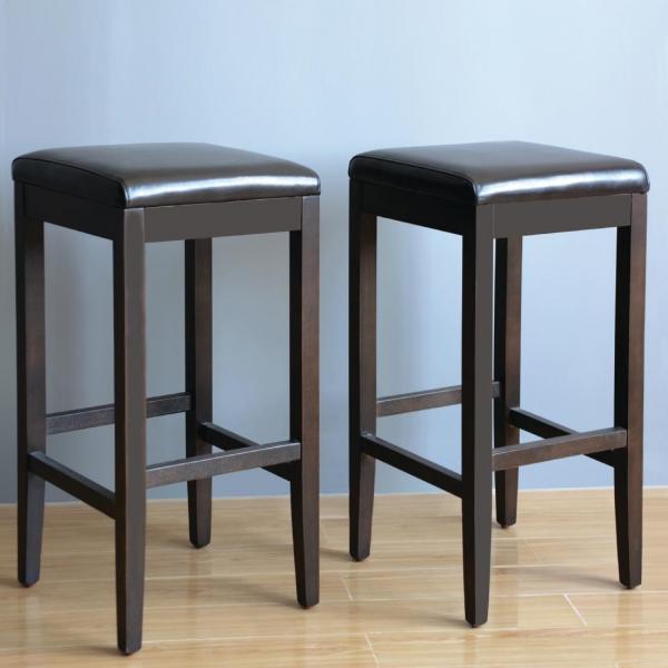 Bolero Barhocker Kunstleder schwarz 2 Stück