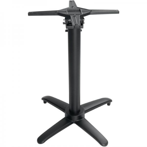 Bolero klappbarer Tischfuß mit Fußkreuz Aluminium schwarz 72cm hoch