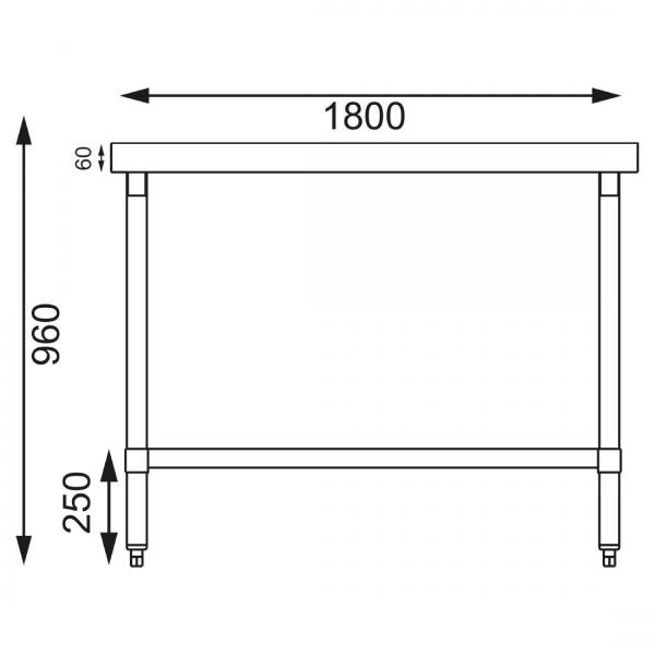 Vogue Arbeitstisch mit Regalboden 180 x 60cm