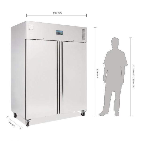 Polar Kühlschrank Edelstahl 1300L